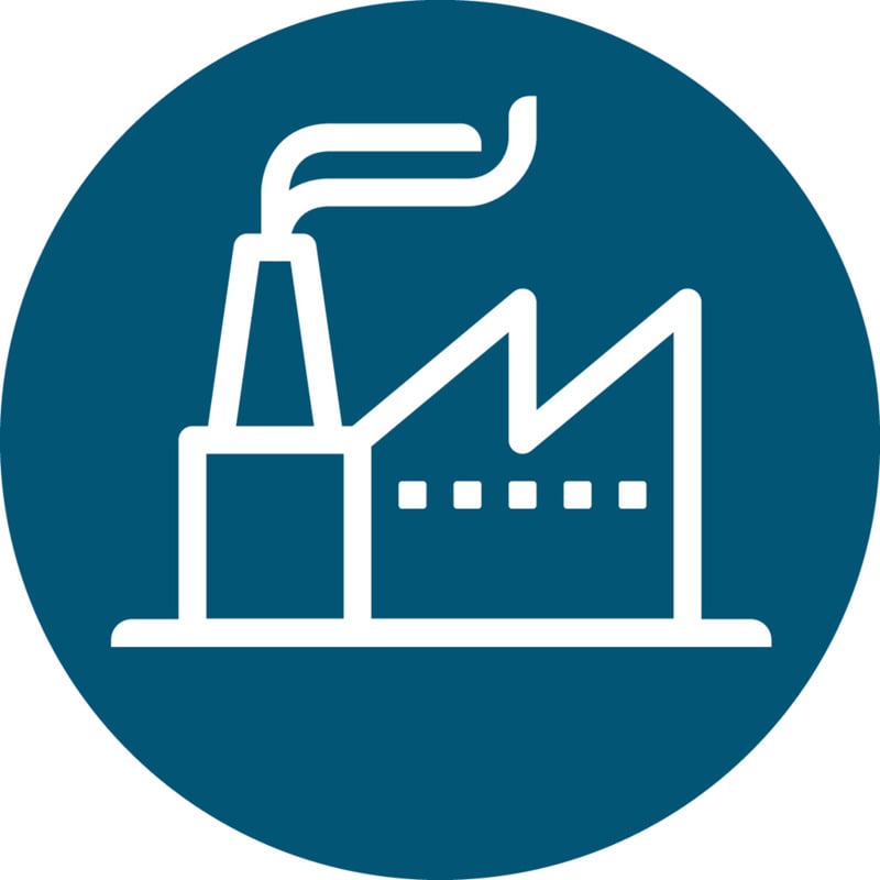 Factory icon blue
