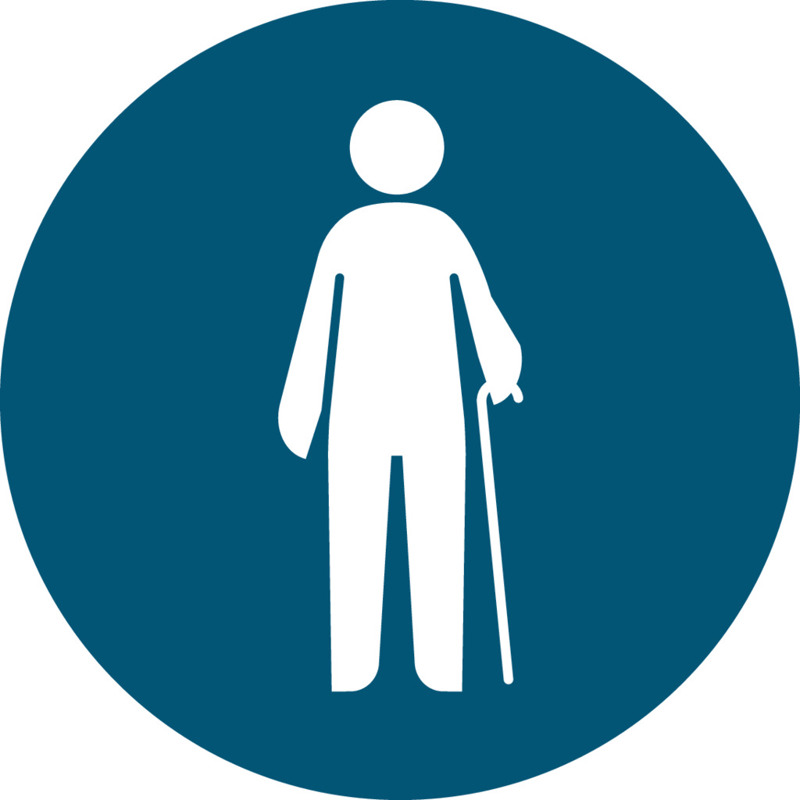 Walking stick icon blue