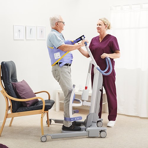 Standing and raising Arjo